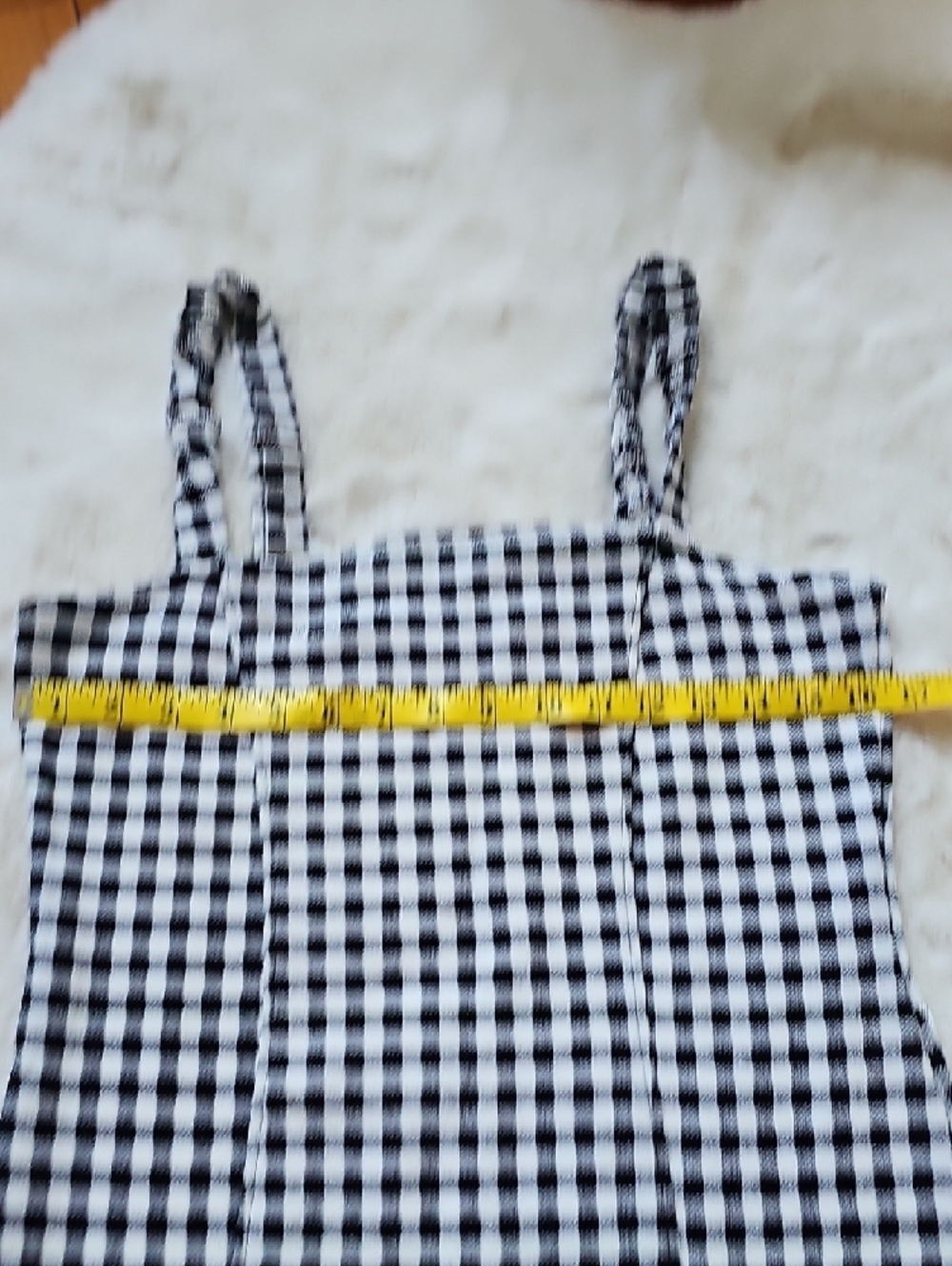 Black & White Mini Dress with Slim Straps - Picture 6 of 9